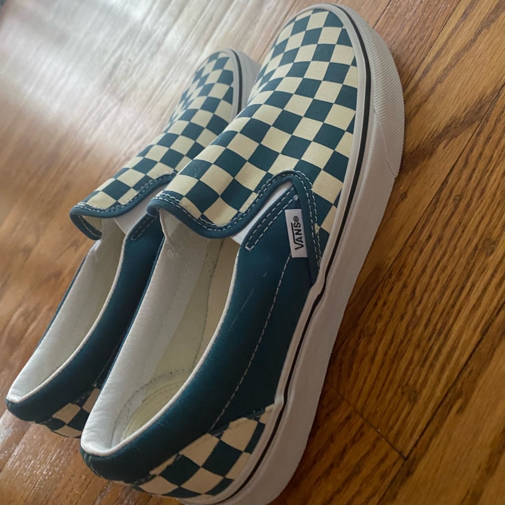 Blue checkered vans